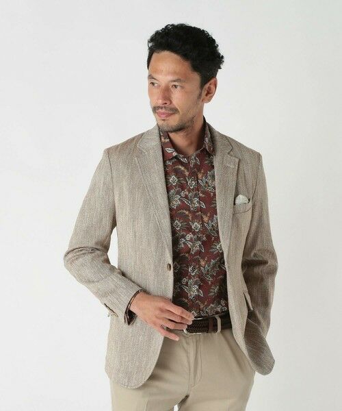 MEN'S BIGI / メンズビギ テーラードジャケット | リネン調スラブメランジジャケット | 詳細1