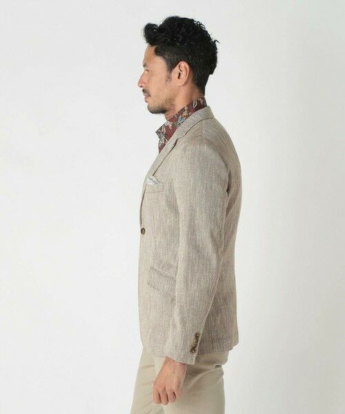 MEN'S BIGI / メンズビギ テーラードジャケット | リネン調スラブメランジジャケット | 詳細3