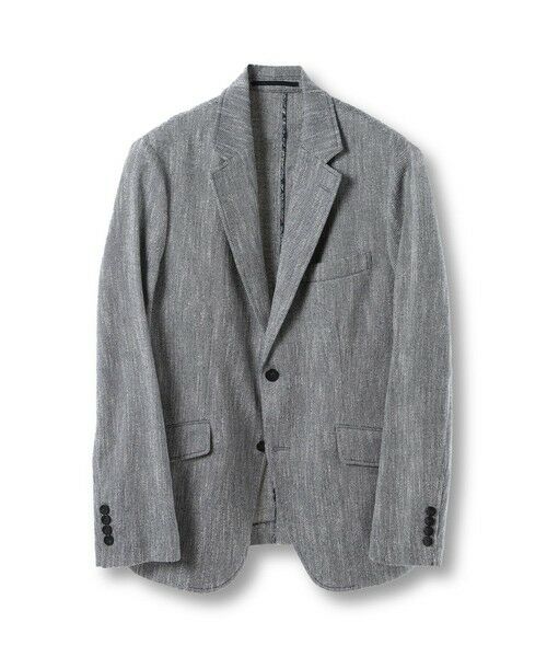 MEN'S BIGI / メンズビギ テーラードジャケット | リネン調スラブメランジジャケット（ネイビー）