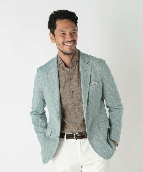 MEN'S BIGI / メンズビギ テーラードジャケット | リネン調スラブメランジジャケット | 詳細9