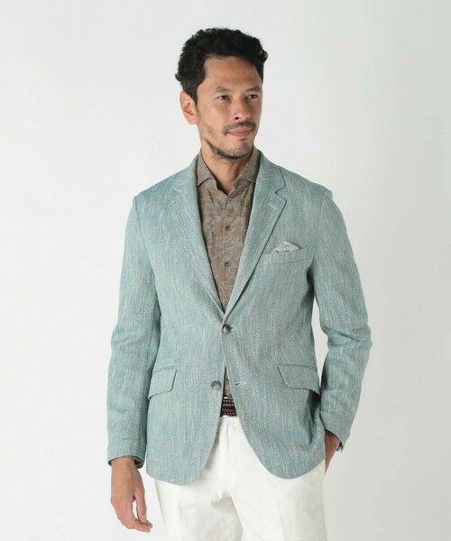 MEN'S BIGI / メンズビギ テーラードジャケット | リネン調スラブメランジジャケット | 詳細10