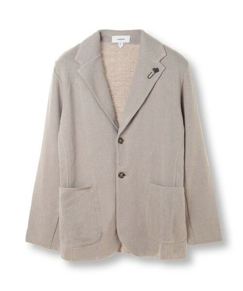 MEN'S BIGI / メンズビギ テーラードジャケット | 【LARDINI／ラルディーニ】リネンコットンニットジャケット（グレー）