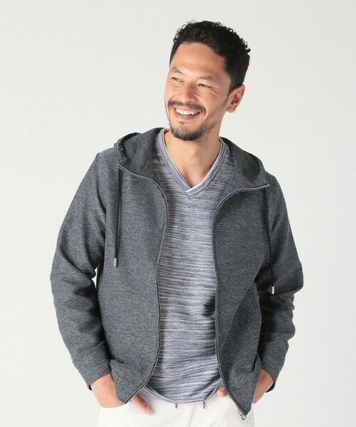 MEN'S BIGI / メンズビギ スウェット | カラミストレッチフードパーカー | 詳細1