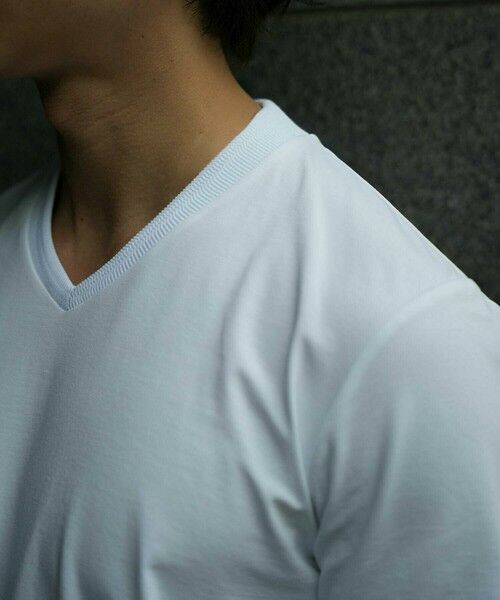 MEN'S BIGI / メンズビギ Tシャツ | 【ACTIVE TAILOR/アクティブテイラー】シルケットスムースVネックTシャツ＜接触冷感 / UVカット＞ | 詳細9