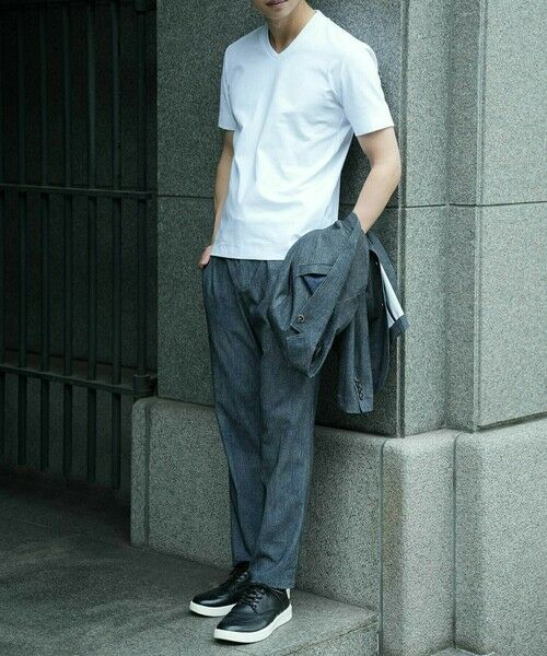 MEN'S BIGI / メンズビギ Tシャツ | 【ACTIVE TAILOR/アクティブテイラー】シルケットスムースVネックTシャツ＜接触冷感 / UVカット＞ | 詳細11