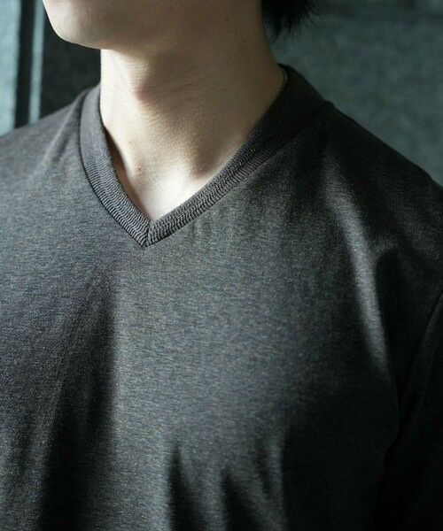 MEN'S BIGI / メンズビギ Tシャツ | 【ACTIVE TAILOR/アクティブテイラー】シルケットスムースVネックTシャツ＜接触冷感 / UVカット＞ | 詳細16
