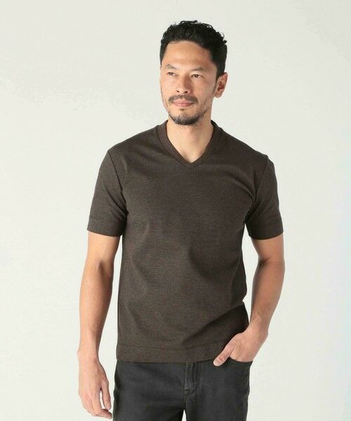 MEN'S BIGI / メンズビギ Tシャツ | 【ACTIVE TAILOR/アクティブテイラー】シルケットスムースVネックTシャツ＜接触冷感 / UVカット＞ | 詳細20