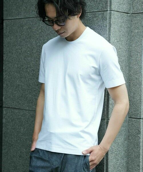 MEN'S BIGI / メンズビギ Tシャツ | 【ACTIVE TAILOR/アクティブテイラー】シルケットスムースクルーネックTシャツ＜接触冷感 / UVカット＞ | 詳細1