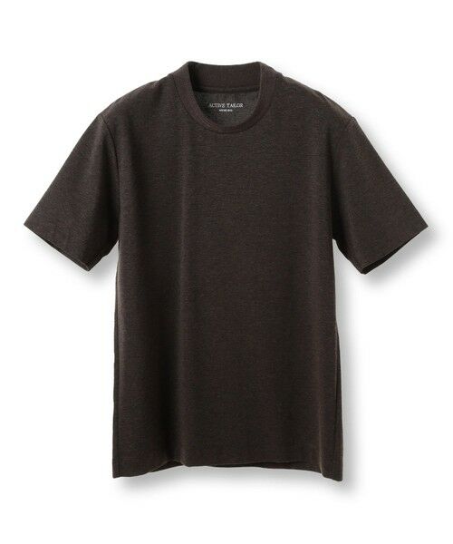 MEN'S BIGI / メンズビギ Tシャツ | 【ACTIVE TAILOR/アクティブテイラー】シルケットスムースクルーネックTシャツ＜接触冷感 / UVカット＞（ブラウン）