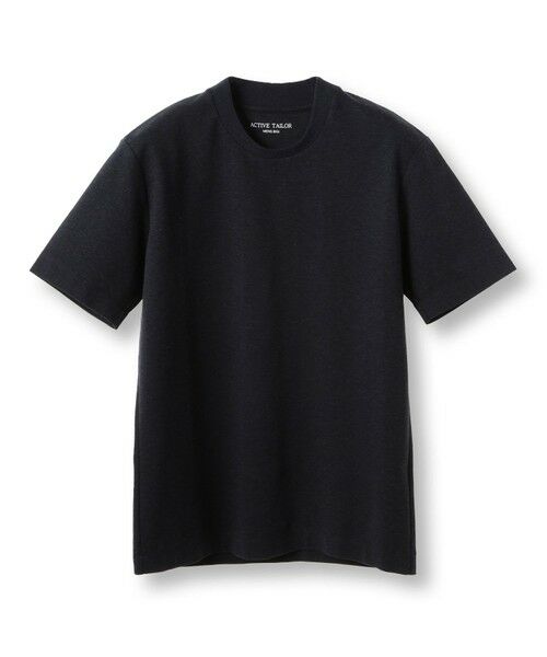 MEN'S BIGI / メンズビギ Tシャツ | 【ACTIVE TAILOR/アクティブテイラー】シルケットスムースクルーネックTシャツ＜接触冷感 / UVカット＞（ネイビー）