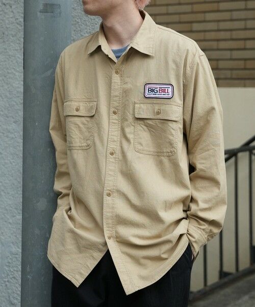 MEN'S BIGI / メンズビギ シャツ・ブラウス | 【BIG BILL/ビッグ ビル】別注 ワッペンワークシャツ（ベージュ）