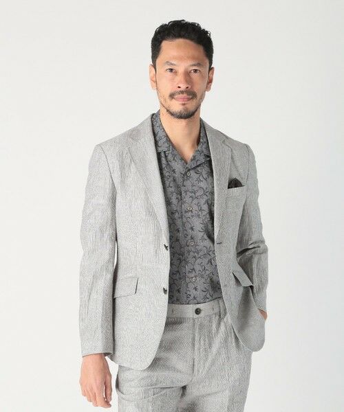 MEN'S BIGI / メンズビギ テーラードジャケット | コットンリネン楊柳サッカージャケット | 詳細1