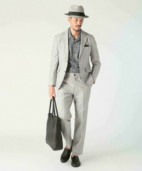 MEN'S BIGI / メンズビギ テーラードジャケット | コットンリネン楊柳サッカージャケット | 詳細14