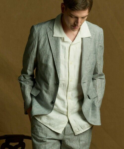 MEN'S BIGI / メンズビギ テーラードジャケット | コットンリネン楊柳サッカージャケット | 詳細15