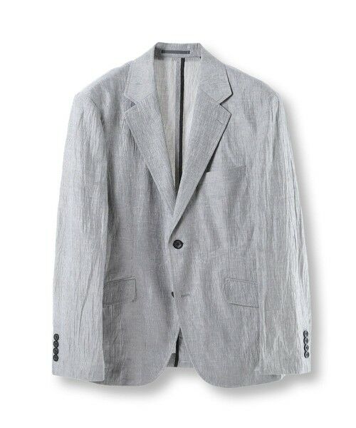 MEN'S BIGI / メンズビギ テーラードジャケット | コットンリネン楊柳サッカージャケット（グレー）