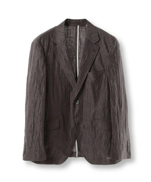 MEN'S BIGI / メンズビギ テーラードジャケット | コットンリネン楊柳サッカージャケット（ブラウン）