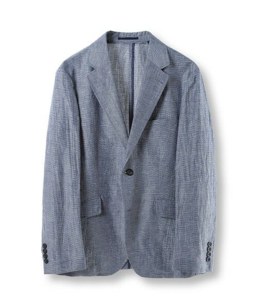 MEN'S BIGI / メンズビギ テーラードジャケット | コットンリネン楊柳サッカージャケット（ネイビー）