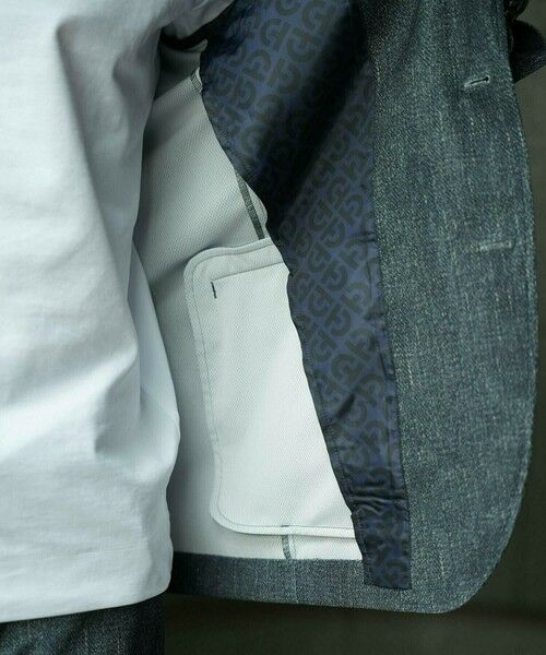 MEN'S BIGI / メンズビギ テーラードジャケット | 【COLE HAAN/コール ハーン】別注 トリコットメッシュデニムプリントジャケット＜吸水速乾/EASY CARE＞ | 詳細11