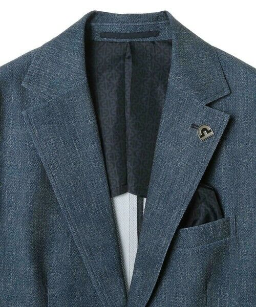MEN'S BIGI / メンズビギ テーラードジャケット | 【COLE HAAN/コール ハーン】別注 トリコットメッシュデニムプリントジャケット＜吸水速乾/EASY CARE＞ | 詳細12