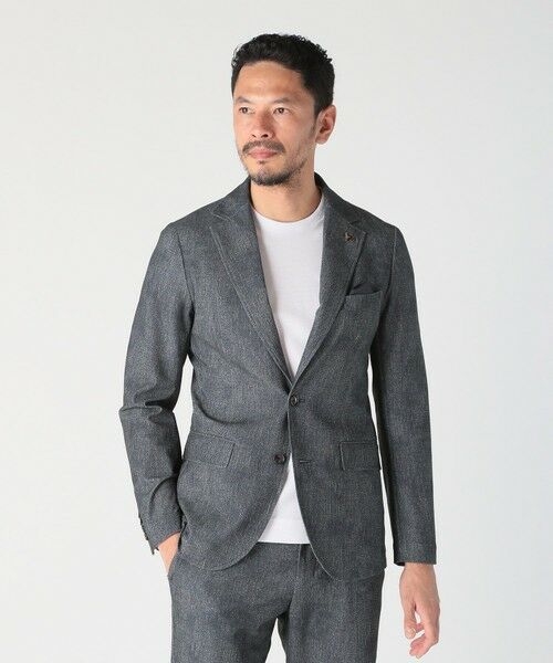 MEN'S BIGI / メンズビギ テーラードジャケット | 【COLE HAAN/コール ハーン】別注 トリコットメッシュデニムプリントジャケット＜吸水速乾/EASY CARE＞ | 詳細24