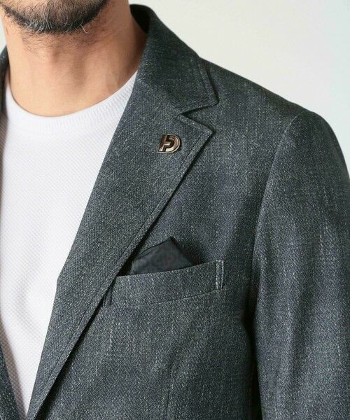 MEN'S BIGI / メンズビギ テーラードジャケット | 【COLE HAAN/コール ハーン】別注 トリコットメッシュデニムプリントジャケット＜吸水速乾/EASY CARE＞ | 詳細28