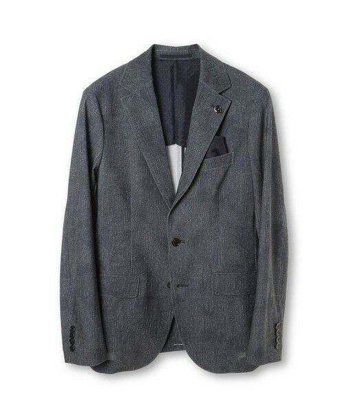 MEN'S BIGI / メンズビギ テーラードジャケット | 【COLE HAAN/コール ハーン】別注 トリコットメッシュデニムプリントジャケット＜吸水速乾/EASY CARE＞（ネイビー）