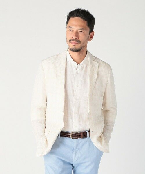 MEN'S BIGI / メンズビギ テーラードジャケット | リネン混ジャカードライトジャケット<ドライタッチ> | 詳細1