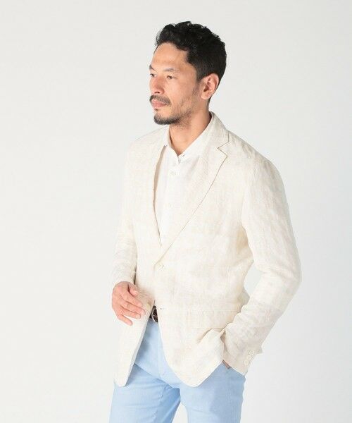 MEN'S BIGI / メンズビギ テーラードジャケット | リネン混ジャカードライトジャケット<ドライタッチ> | 詳細4
