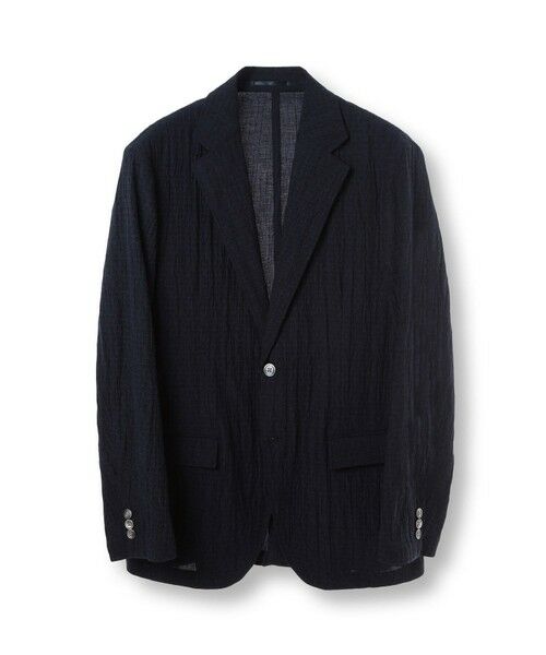 MEN'S BIGI / メンズビギ テーラードジャケット | 楊柳ジオメトリックプリントジャケット（ネイビー）