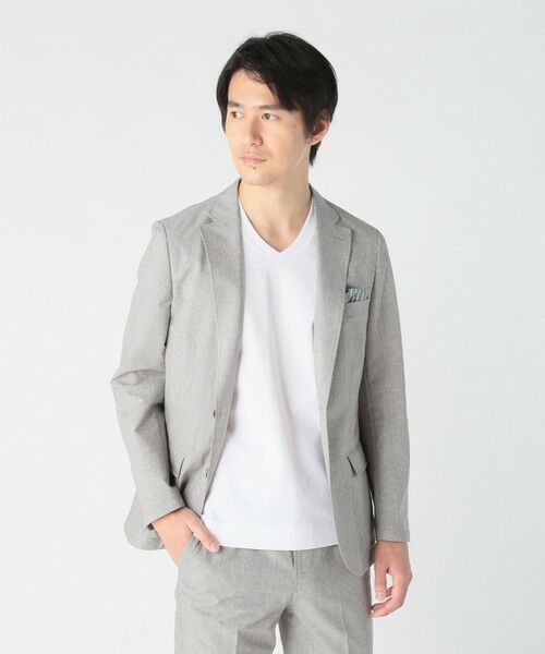 MEN'S BIGI / メンズビギ テーラードジャケット | COOLDOTS 2WAYストレッチジャケット（ライトグレー）