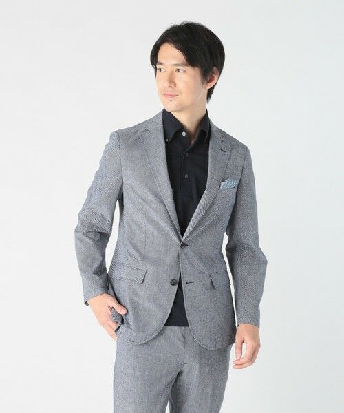 MEN'S BIGI / メンズビギ テーラードジャケット | COOLDOTS 2WAYストレッチジャケット（ネイビー）