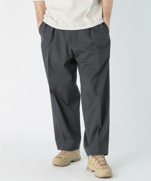 MEN'S BIGI / メンズビギ スラックス・ドレスパンツ | トロピカル素材ワイドスラックス（チャコールグレー）