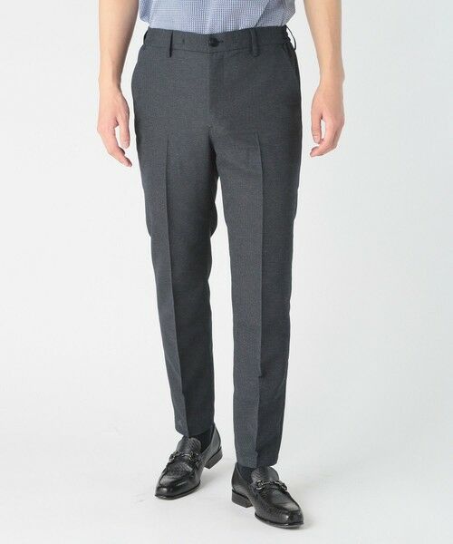 MEN'S BIGI / メンズビギ スラックス・ドレスパンツ | 千鳥柄カラミストレッチスラックスパンツ（ネイビー）