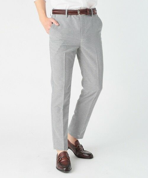 MEN'S BIGI / メンズビギ スラックス・ドレスパンツ | 千鳥柄カラミストレッチスラックスパンツ（ホワイト系）