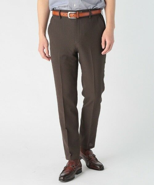 MEN'S BIGI / メンズビギ スラックス・ドレスパンツ | DOTAIRライトウエイトサッカースラックスパンツ（ブラウン）