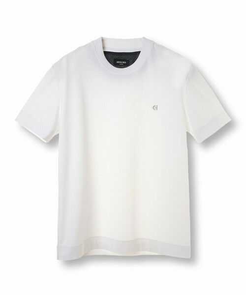 MEN'S BIGI / メンズビギ Tシャツ | 【COLE HAAN/コール ハーン】別注 ハニカムジャージ素材ジャケットTEE<抗菌/UVカット/4WAYストレッチ>（ホワイト）