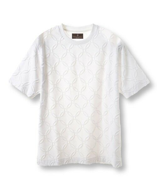 MEN'S BIGI / メンズビギ Tシャツ | パイルジャガードTシャツ（ホワイト）