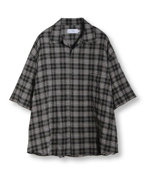 MEN'S BIGI / メンズビギ シャツ・ブラウス | シアーチェックビッグシルエットシャツ（ブラック）
