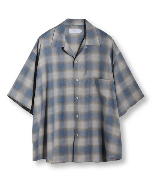 MEN'S BIGI / メンズビギ シャツ・ブラウス | シアーチェックビッグシルエットシャツ（ブルー）