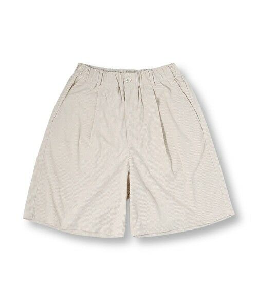 MEN'S BIGI / メンズビギ ショート・ハーフ・半端丈パンツ | サマーコーデュロイワイドハーフパンツ（ホワイト）