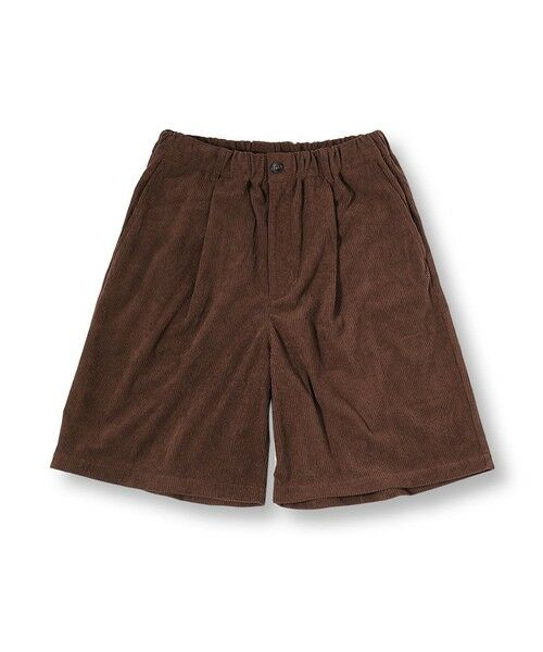 MEN'S BIGI / メンズビギ ショート・ハーフ・半端丈パンツ | サマーコーデュロイワイドハーフパンツ（ブラウン）