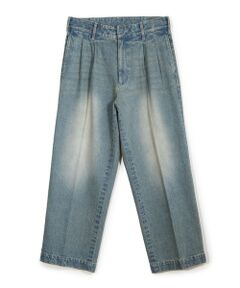 MEN'S BIGI / メンズビギ デニムパンツ | セミワイドデニムタックパンツ