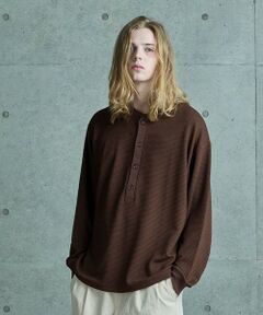 MEN'S BIGI / メンズビギ Tシャツ | テックサーマル ヘンリーネックシャツ＜吸水速乾・ストレッチ・軽量・通気性・保温性＞