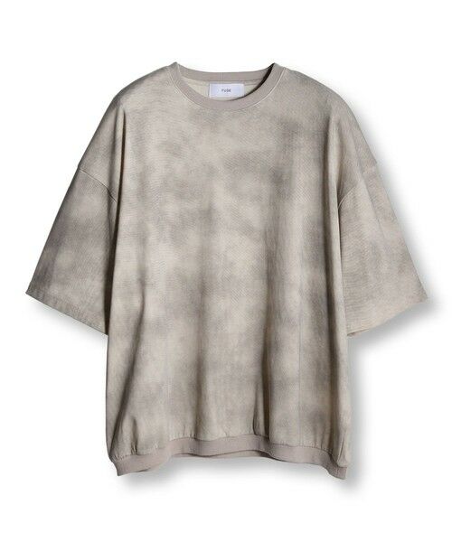 MEN'S BIGI / メンズビギ Tシャツ | ムラ染めプリントルーズフィットTEE（ベージュ）