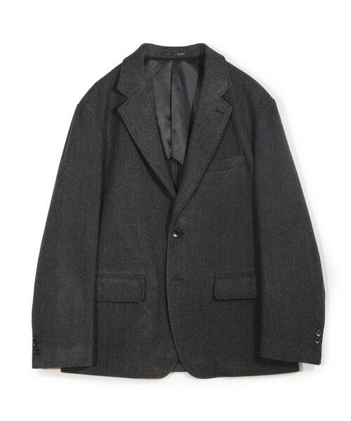 MEN'S BIGI / メンズビギ テーラードジャケット | ヘリンボーン柄テーラードジャケット（チャコールグレー）