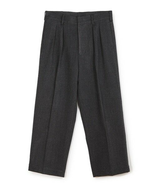 MEN'S BIGI / メンズビギ その他パンツ | ヘリンボーン柄ワイドタックパンツ（チャコールグレー）