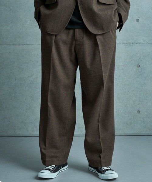 MEN'S BIGI / メンズビギ その他パンツ | ヘリンボーン柄ワイドタックパンツ | 詳細16