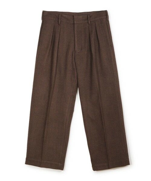 MEN'S BIGI / メンズビギ その他パンツ | ヘリンボーン柄ワイドタックパンツ（ブラウン）