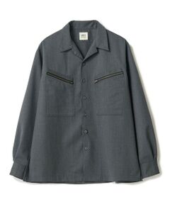 MEN'S BIGI / メンズビギ シャツ・ブラウス | ウールツイル オープンカラーワークシャツ