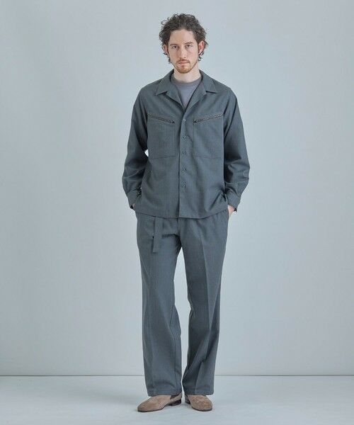 MEN'S BIGI / メンズビギ シャツ・ブラウス | ウールツイル オープンカラーワークシャツ | 詳細4